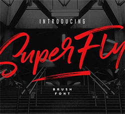 超酷的手写连笔书法英文字体(两款字体/两种风格)：SuperFly Brush Font